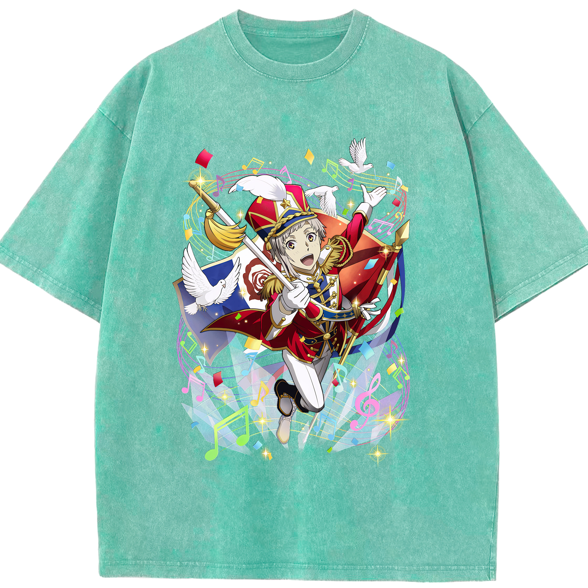 （画像用） 文豪ストレイドッグス Bungo Stray Dogs 綿100% ヴィンテージ風 半袖Tシャツ（フロントプリント）